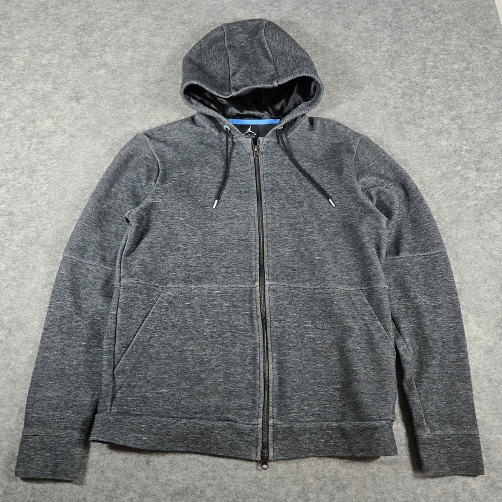Jordan Mens Grey Heather Full Zip Athletic Hoodie Medium 632072-032